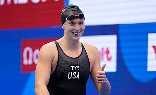 Katie Ledecky unterbot ihre fast neun Jahre alte Bestmarke. (Archivbild) - Eugene Hoshiko/AP/dpa Katie Ledecky unterbot ihre fast neun Jahre alte Bestmarke. (Archivbild) - Eugene Hoshiko/AP/dpa