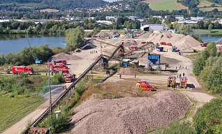 Das Kieswerk in Bevrungen wurde zum Schauplatz der Übung, die alle zwei Jahre stattfindet. - Thomas Kube Das Kieswerk in Bevrungen wurde zum Schauplatz der Übung, die alle zwei Jahre stattfindet. - Thomas Kube
