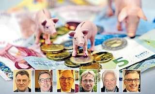 Während die Fraktionsvorsitzenden von CDU und SPD, Stefan Berens (v. l.) und Werner Böhler den Doppel-Etat verteidigten, kam von Ralf Dohmann (BfH), Ludger Roters (Die Grünen), Hans-Georg Heiseke (UWG) und Martin Hillebrand (FDP) zum Teil scharfe Kritik. - Sarah Jonek/cap/mbr/uwg/gr Während die Fraktionsvorsitzenden von CDU und SPD, Stefan Berens (v. l.) und Werner Böhler den Doppel-Etat verteidigten, kam von Ralf Dohmann (BfH), Ludger Roters (Die Grünen), Hans-Georg Heiseke (UWG) und Martin Hillebrand (FDP) zum Teil scharfe Kritik. - Sarah Jonek/cap/mbr/uwg/gr