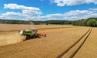 Ein Landwirt erntet mit seinem Mähdrescher Gerste auf einem Feld in Ostbrandenburg. - Patrick Pleul/dpa Ein Landwirt erntet mit seinem Mähdrescher Gerste auf einem Feld in Ostbrandenburg. - Patrick Pleul/dpa