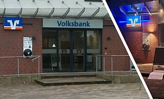 In der Hauptgeschäftstelle der Volksbank in Lahde fanden nach dem Angriff umfangreiche Instandsetzungsarbeiten statt. Die Täter erbeuteten hier über 140.000 Euro. MT-Foto: - Maximilian Hampel, Michael Brügger In der Hauptgeschäftstelle der Volksbank in Lahde fanden nach dem Angriff umfangreiche Instandsetzungsarbeiten statt. Die Täter erbeuteten hier über 140.000 Euro. MT-Foto: - Maximilian Hampel, Michael Brügger