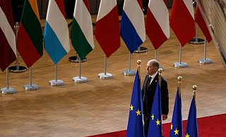 Bundeskanzler Olaf Scholz beim EU-Gipfel in Brüssel. - Omar Havana/AP/dpa Bundeskanzler Olaf Scholz beim EU-Gipfel in Brüssel. - Omar Havana/AP/dpa