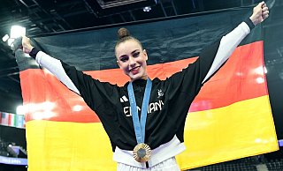Olympiasiegerin Darja Varfolomeev soll der Star der Heim-WM 2026 werden. - Sina Schuldt/dpa Olympiasiegerin Darja Varfolomeev soll der Star der Heim-WM 2026 werden. - Sina Schuldt/dpa